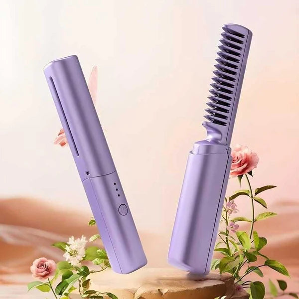 Meneflix Cordless Mini Hair Straightener 🔥 | Portable & Rechargeable Hot Comb for Quick Styling 💇‍♀️✨