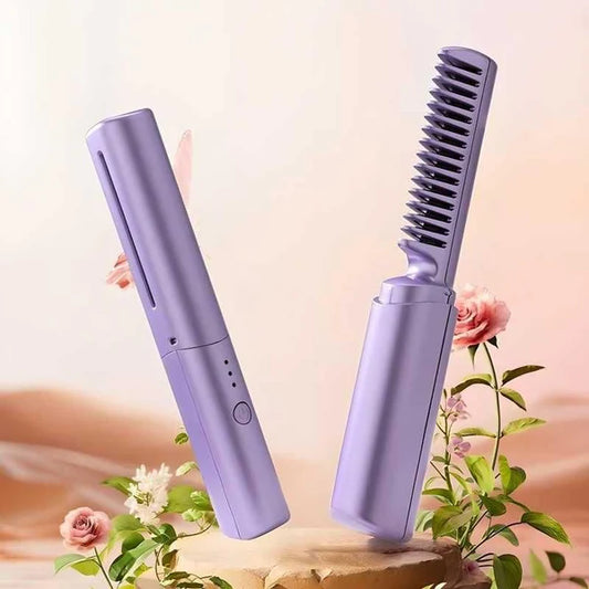 Meneflix Cordless Mini Hair Straightener 🔥 | Portable & Rechargeable Hot Comb for Quick Styling 💇‍♀️✨
